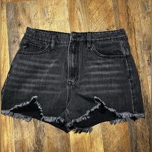 KanCan Black Distressed Denim Shorts